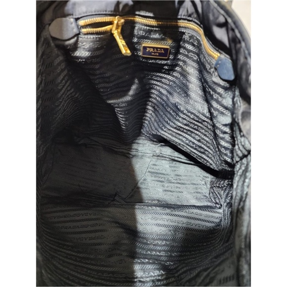 Authentic PRADA Tessuto Nylon Saffiano Tote Navy Blue - Picture 14 of 15